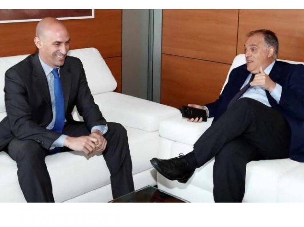 Rubiales y Tebas, en una reunión conjunta meses atrás.