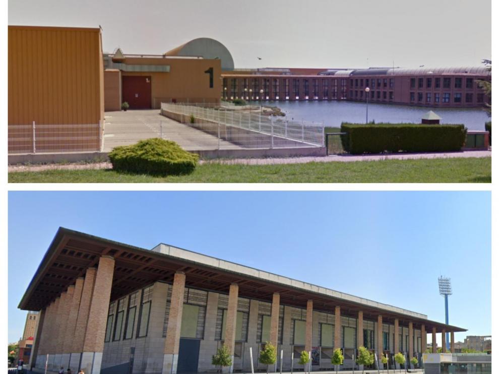 Combo de imágenes de la Feria de Zaragoza y el Auditorio de Zaragoza