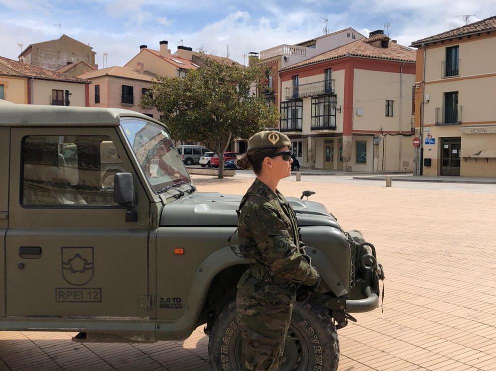 Despliegue de Pontoneros en Almazán para contener el coronavirus