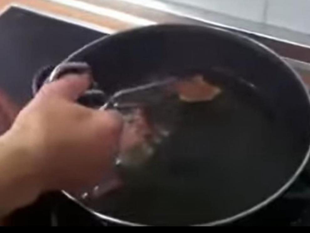 Captura del vídeo de la primera receta propuesta.