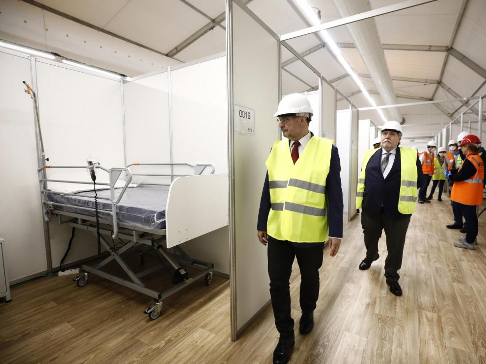 Comienza el montaje del hospital de campaña en la Feria de Muestras de Zaragoza