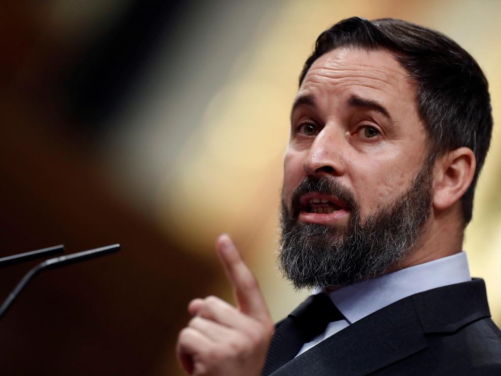 Santiago Abascal durante su intervención este jueves en el pleno del Congreso.
