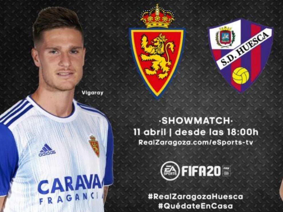 Cartel promocional del derbi aragonés virtual.