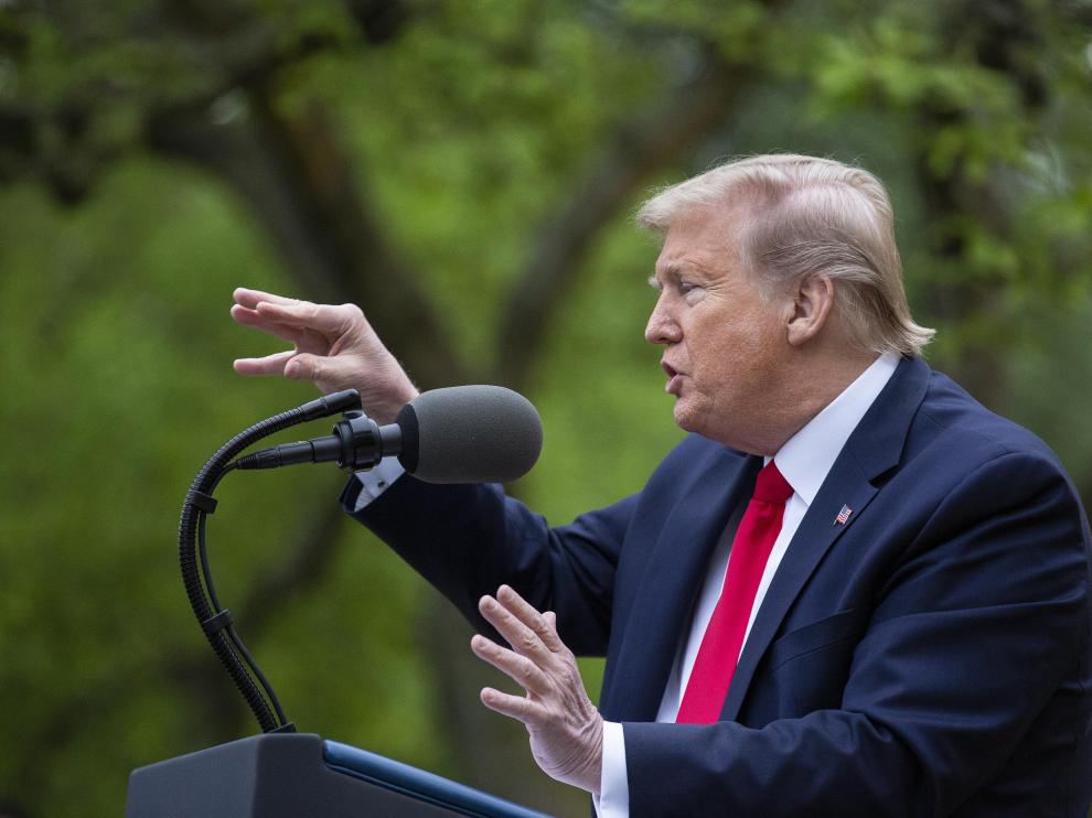 El presidente Trump durante una rueda de prensa en la Casa Blanca este martes.