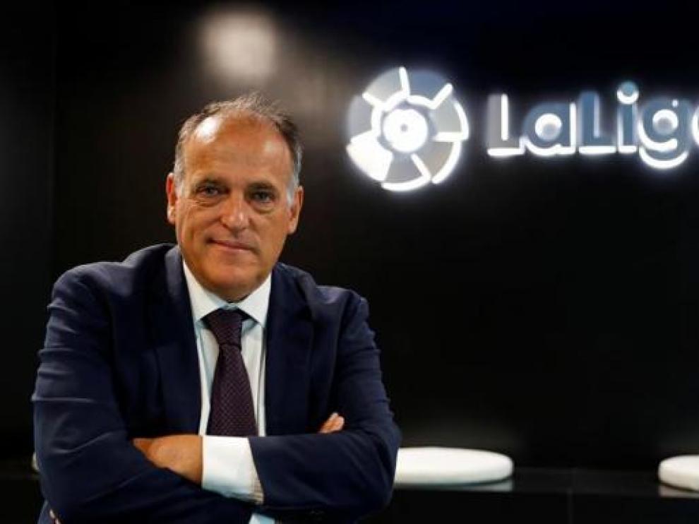 Javier Tebas, presidente de la Liga de Fútbol Profesional, dio ayer una charla telemática en ADEA.