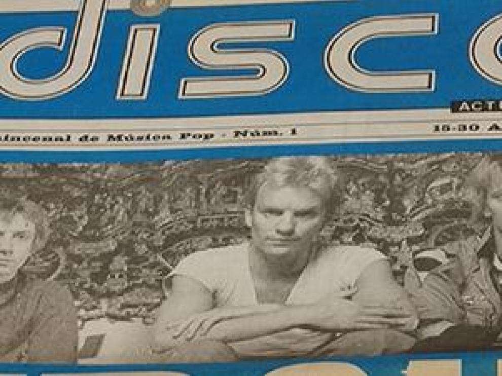 Cabecera del periódico Disco-Actualidad, con Police en portada.