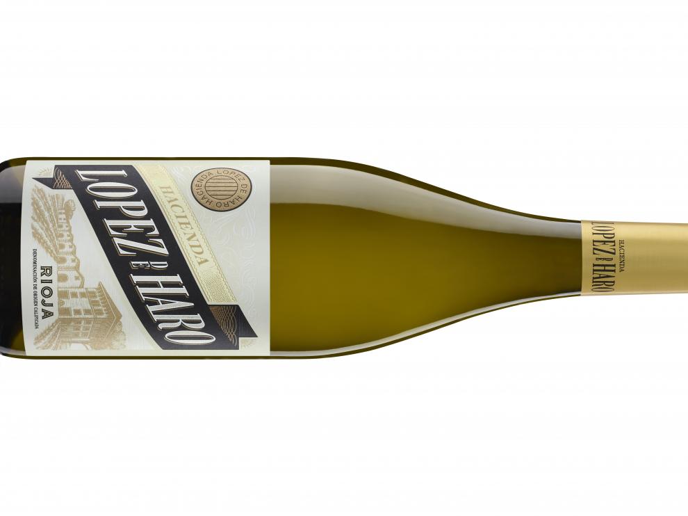 Botella de Hacienda López de Haro Blanco 2019.