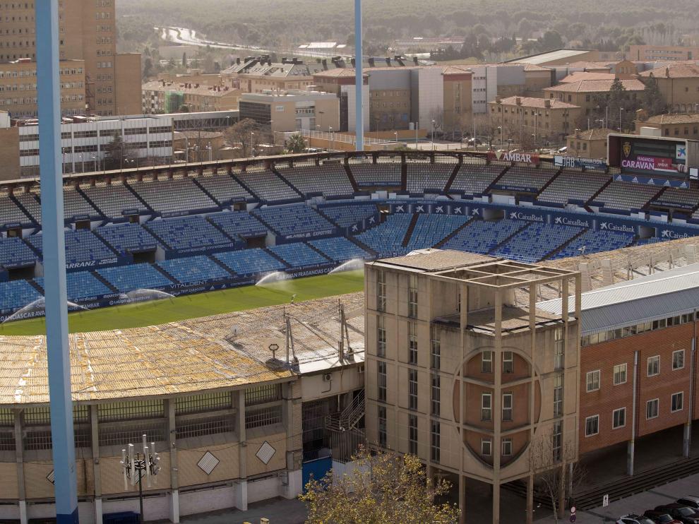 Imagen de La Romareda vacía.