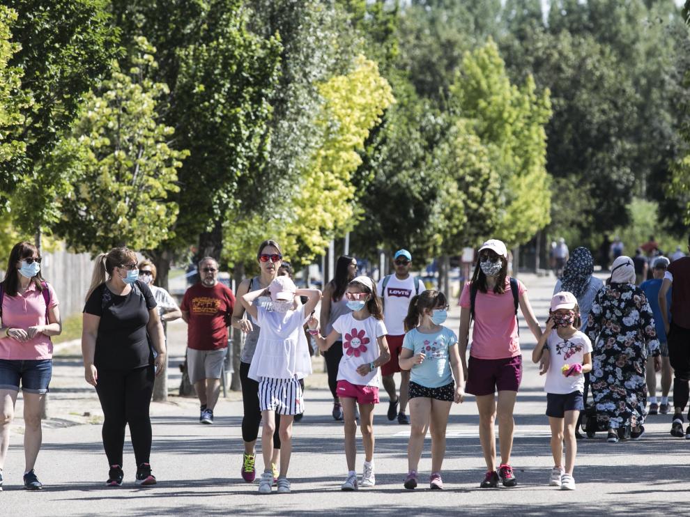 Paseos en el Parque del Agua de Zaragoza durante la desescalada