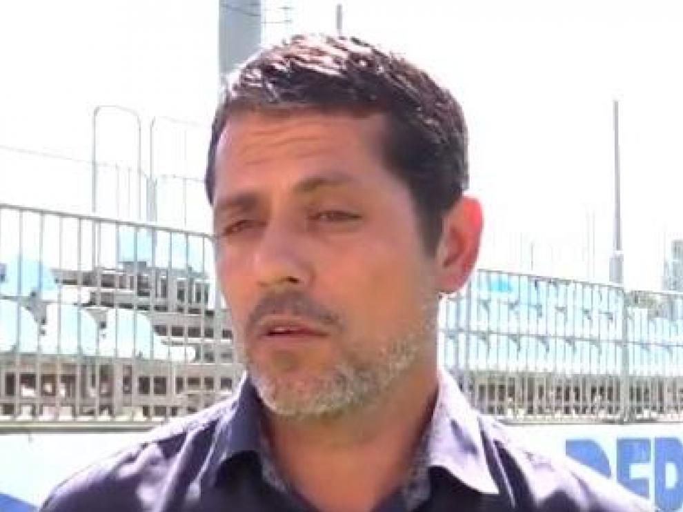José Luis R. Loreto, a primera hora de la tarde de este lunes tras el entrenamiento del Real Zaragoza en la Ciudad Deportiva y antes de volar hacia Badajoz.