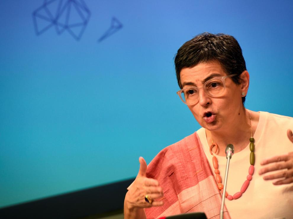González Laya se reúne con la ministra de Asuntos Exteriores del Reino de Suecia, Ann Linde.
