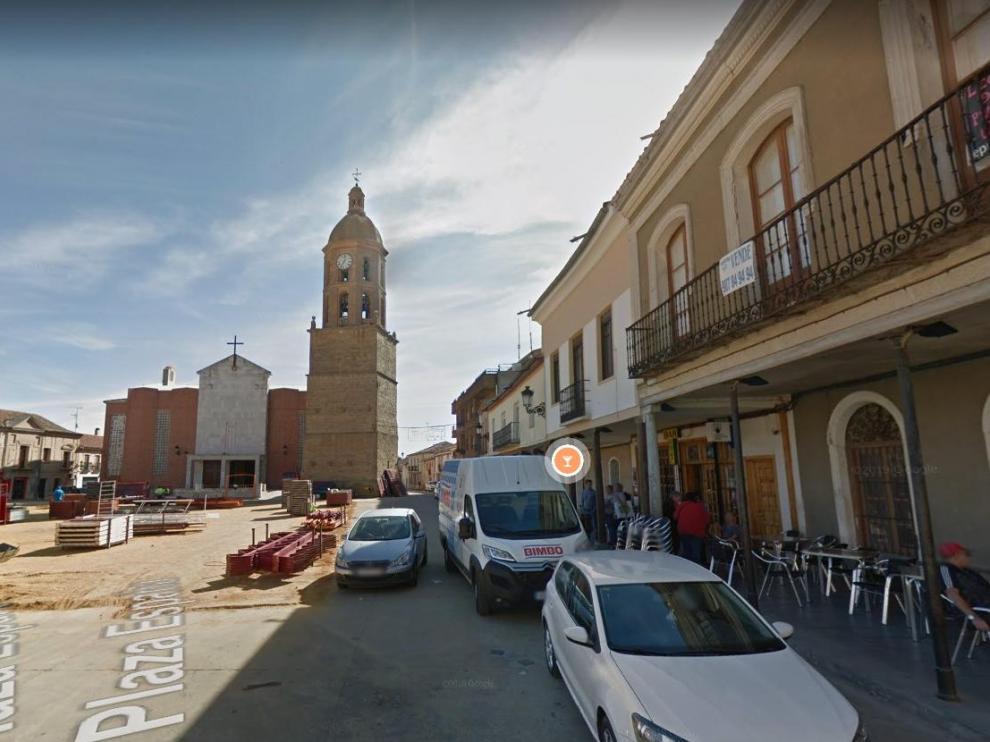 Una imagen del puesto de administración de lotería de la plaza de España, en la localidad villasoletana de Mayorga.
