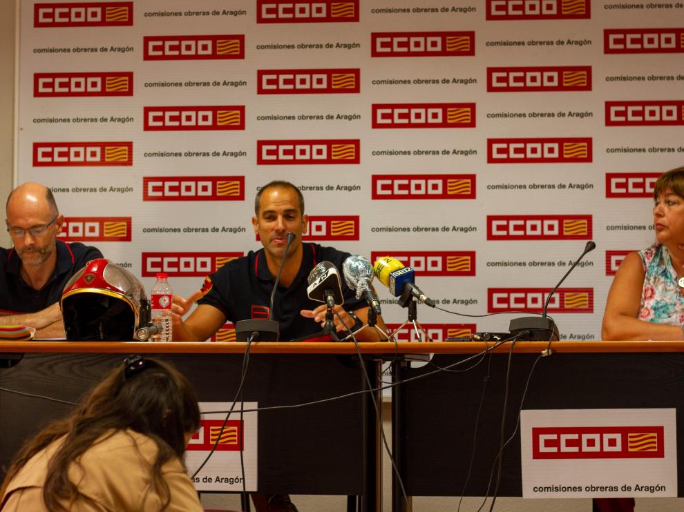DeDe izquierda a derecha: Daniel Bergara (CSL), David Arnal (CC. OO.), Isabel López (CC. OO.)