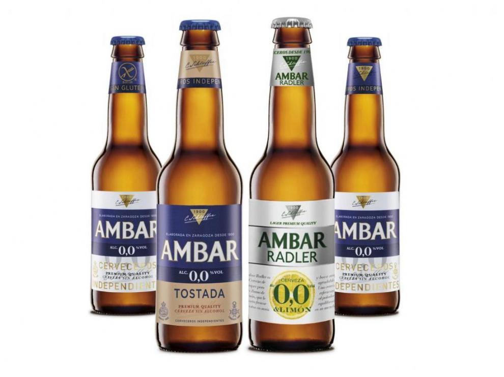 Las cuatro cervezas 0,0 que Ambar tiene ya en su porfolio.