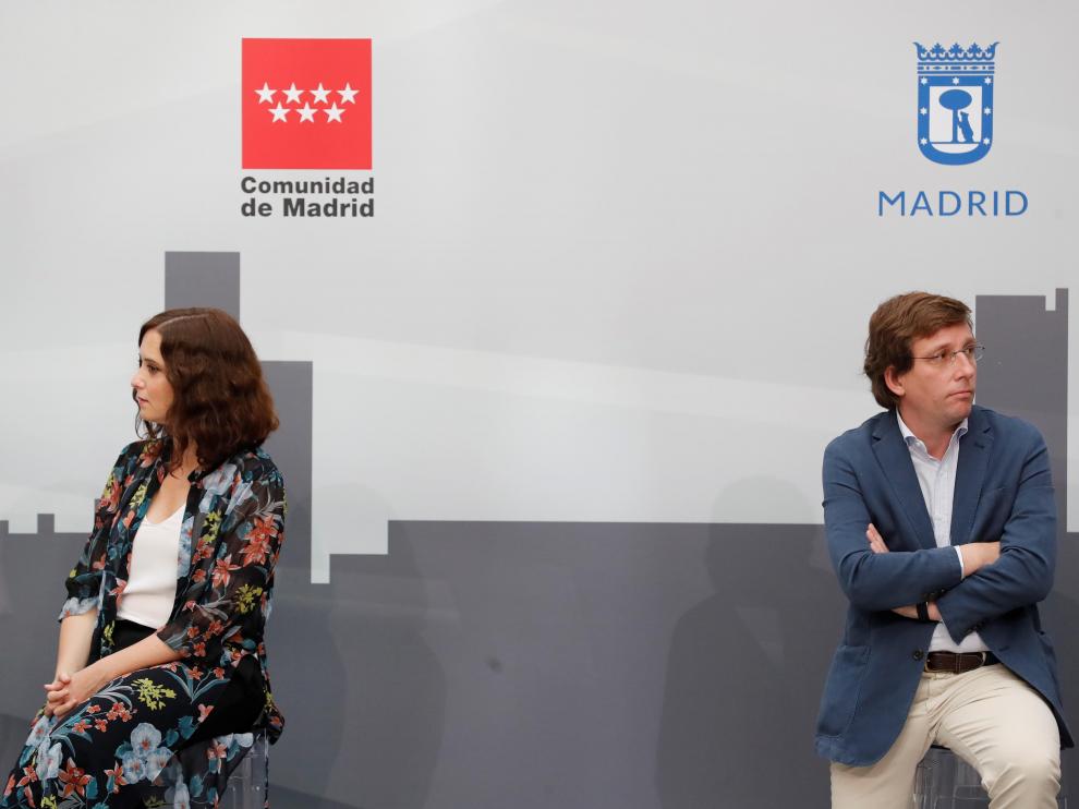 La presidenta de la Comunidad de Madrid, Isabel Díaz Ayuso, y el alcalde de Madrid, José Luis Martínez-Almeida en la presentación de Madrid Nuevo Norte.