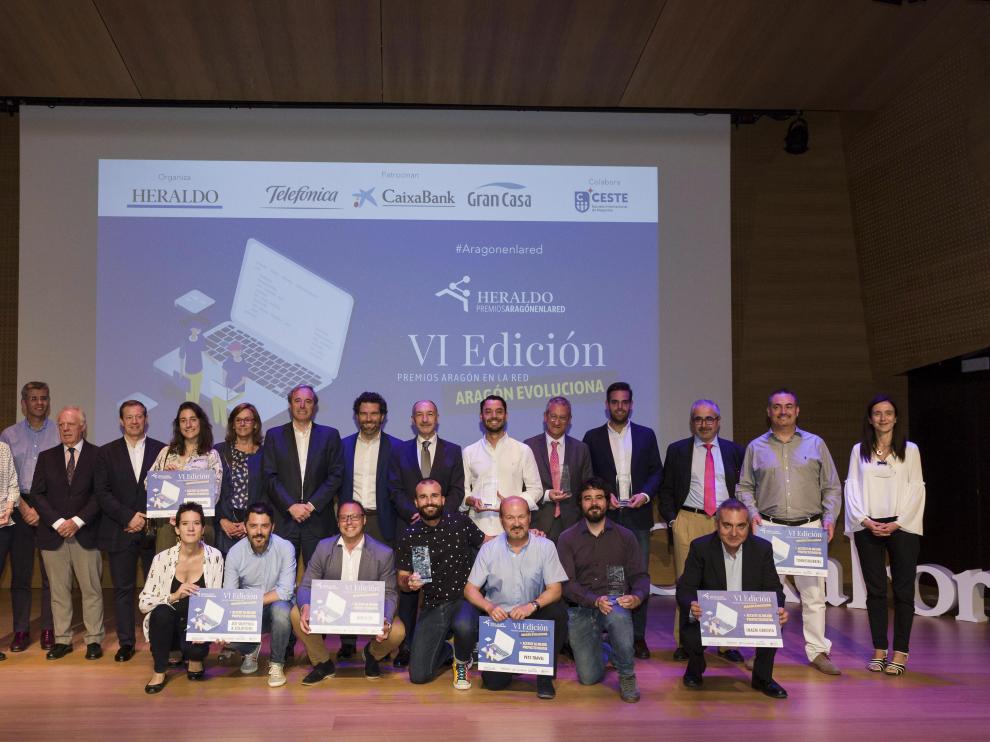 Foto de familia Premios Aragón en la Red 2019