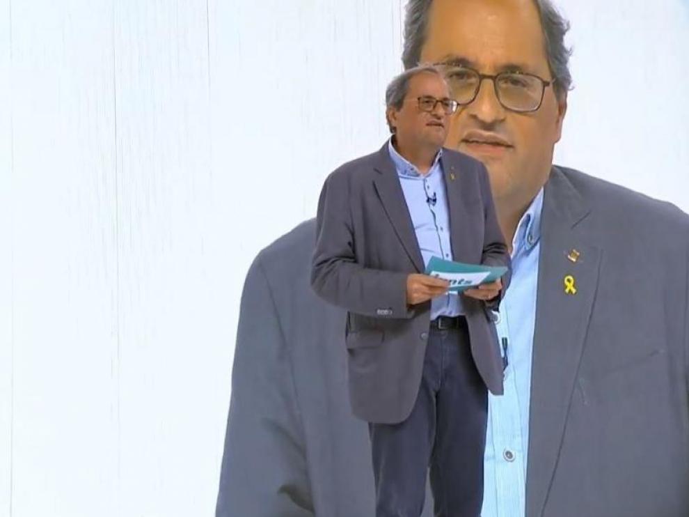 El presidente de la Generalitat Quim Torra en la presentación de JxCat