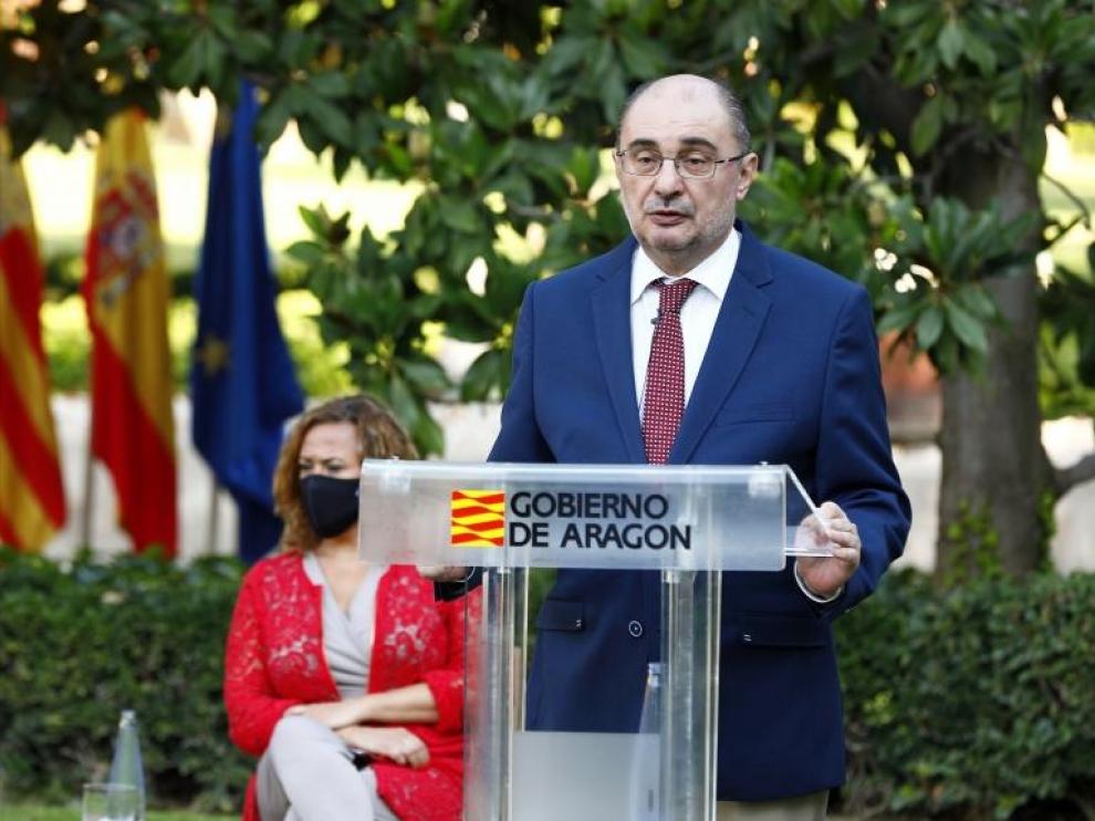Lambán, este jueves en los jardines del Pignatelli