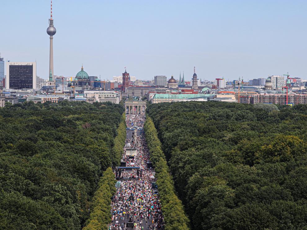 Vista general de la manifestación de este sábado en Berlín.