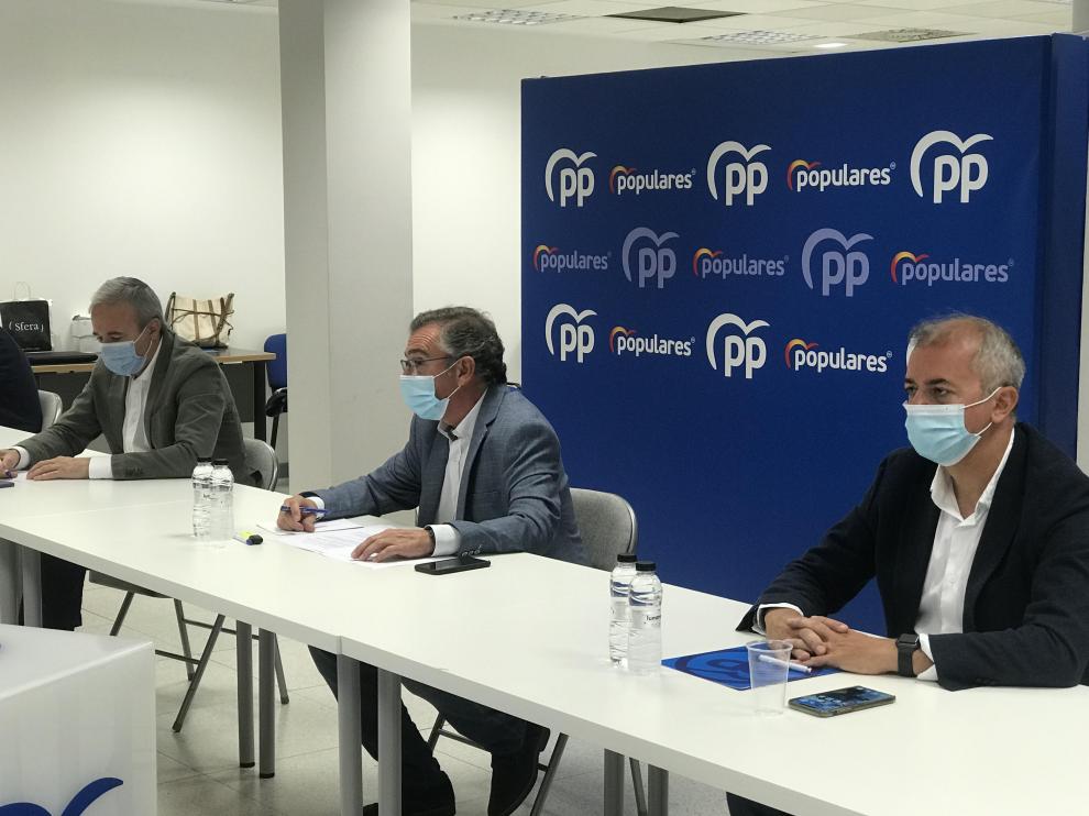 Reunión del presidente del PP de Aragón, Luis María Beamonte y el alcalde de Zaragoza, Jorge Azcón