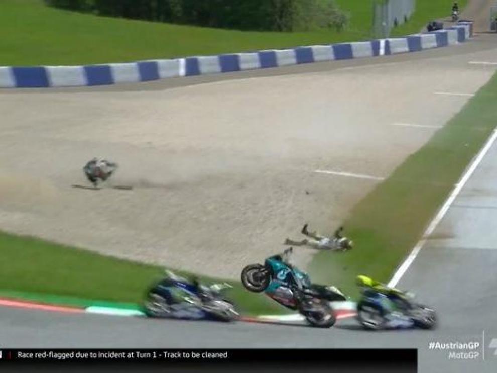 Momento del accidente en el GP de Austria