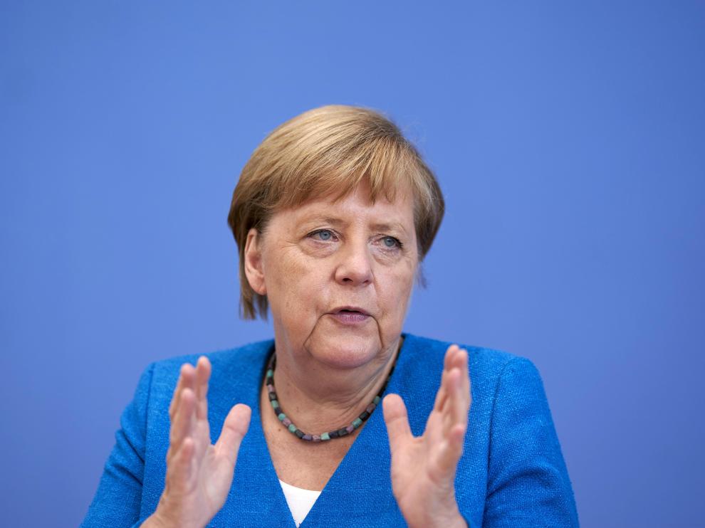 Angela Merkel este viernes en Berlín.