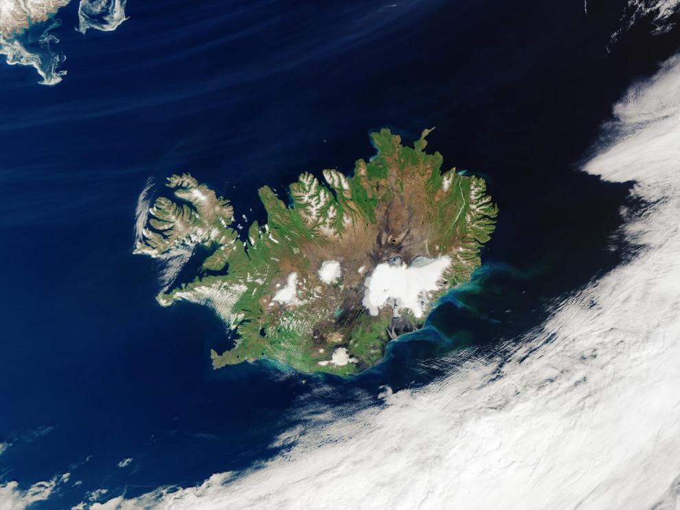 Imagen de Islandia sin nubes, tomada por el satélite de observación terrestre Copernicus Sentinel-3