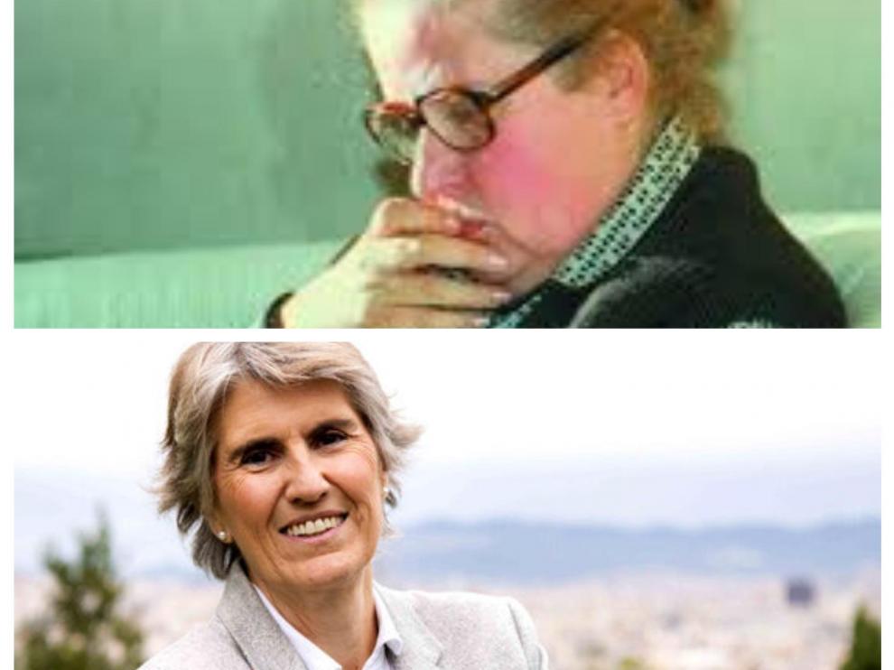 Arriba, Pilar Narvión. Abajo, Paloma del Río.