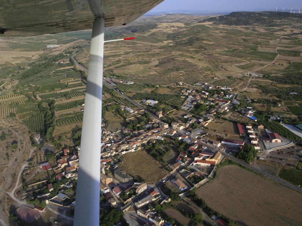 Vista aérea de la experiencia de vuelo de la ruta de la Garnacha.