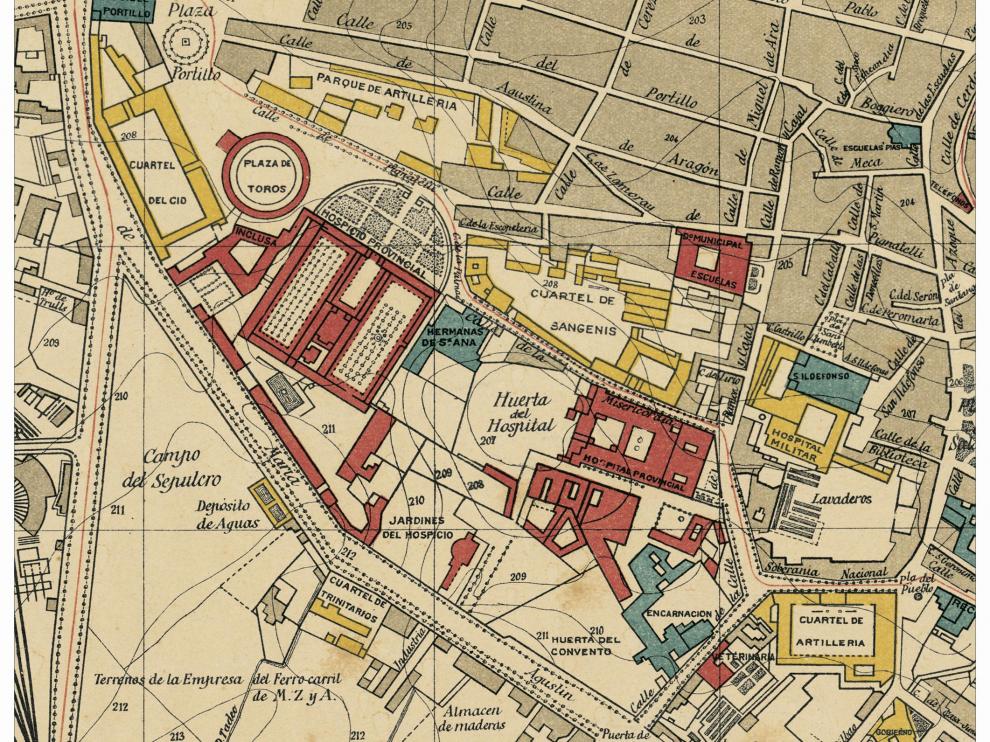 El sector Pignatelli en 1908 según Dionisio Casañal.