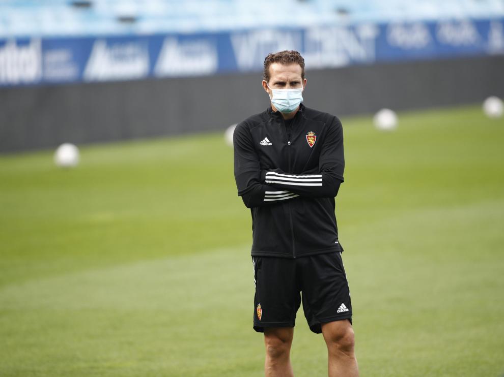 Entrenamiento del Real Zaragoza en La Romareda antes de jugar contra Las Palmas