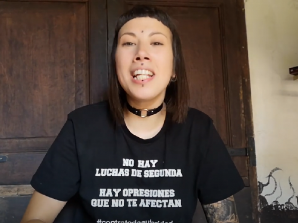 Fani, en la grabación de su vídeo.