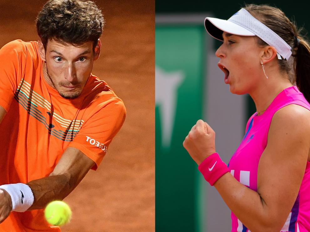 Pablo Carreño y Paula Badosa, en octavos de final de Roland Garros.