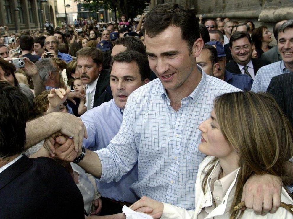 Visita a Zaragoza de los entonces Príncipes de Asturias, en 2004