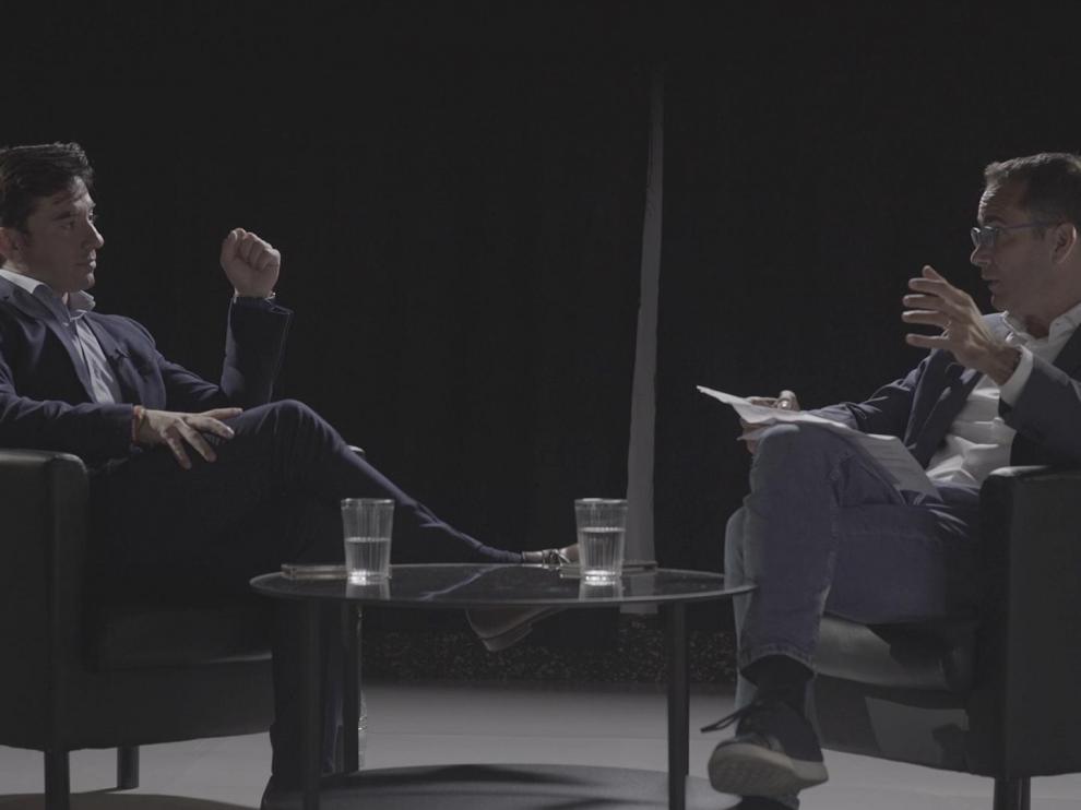 David Jiménez, durante su conversación con Imanol Sánchez.