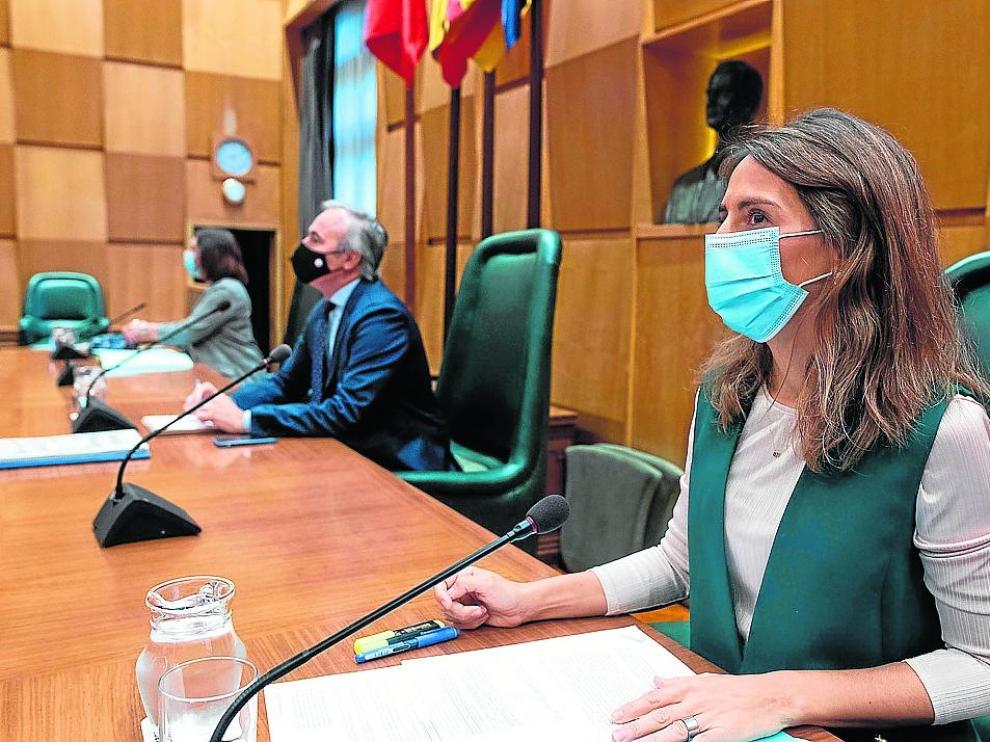 La concejal de Hacienda, María Navarro, en el último pleno municipal.