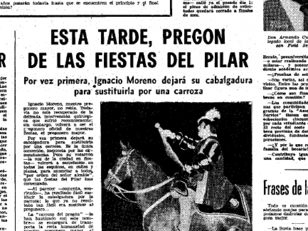Ignacio Moreno, anunciando las fiestas a caballo.