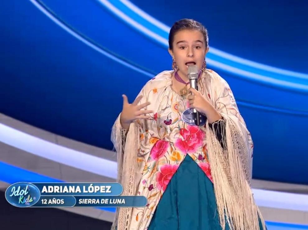La aragonesa Adriana López, de Ricla, durante su actuación.