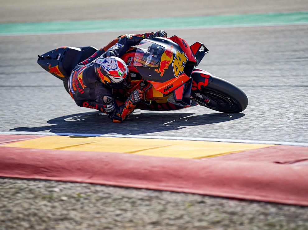 Pol Espargaró, durante la clasificación en Motorland.