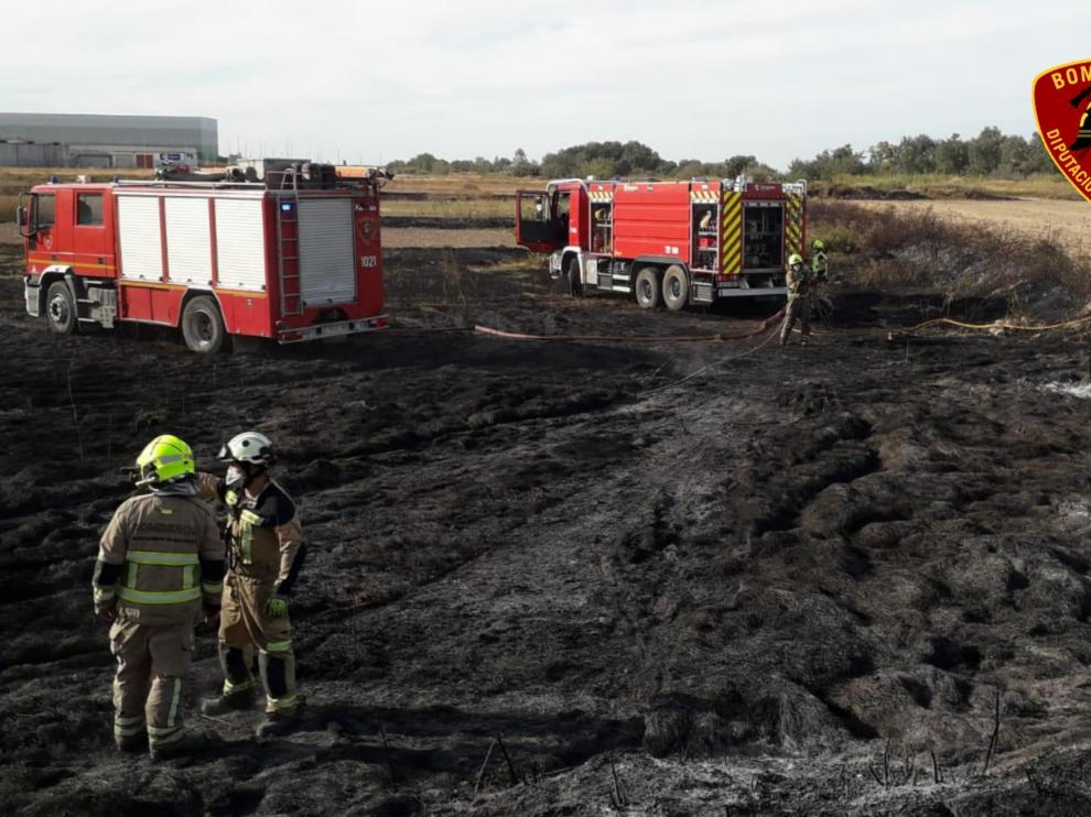 Extinción del incendio en El Burgo.