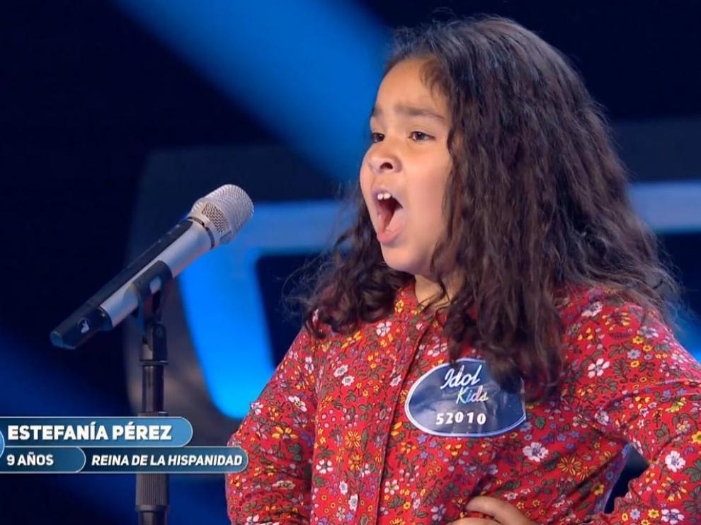 La zaragozana Estefanía Pérez, durante su actuación en 'Idol Kids'.