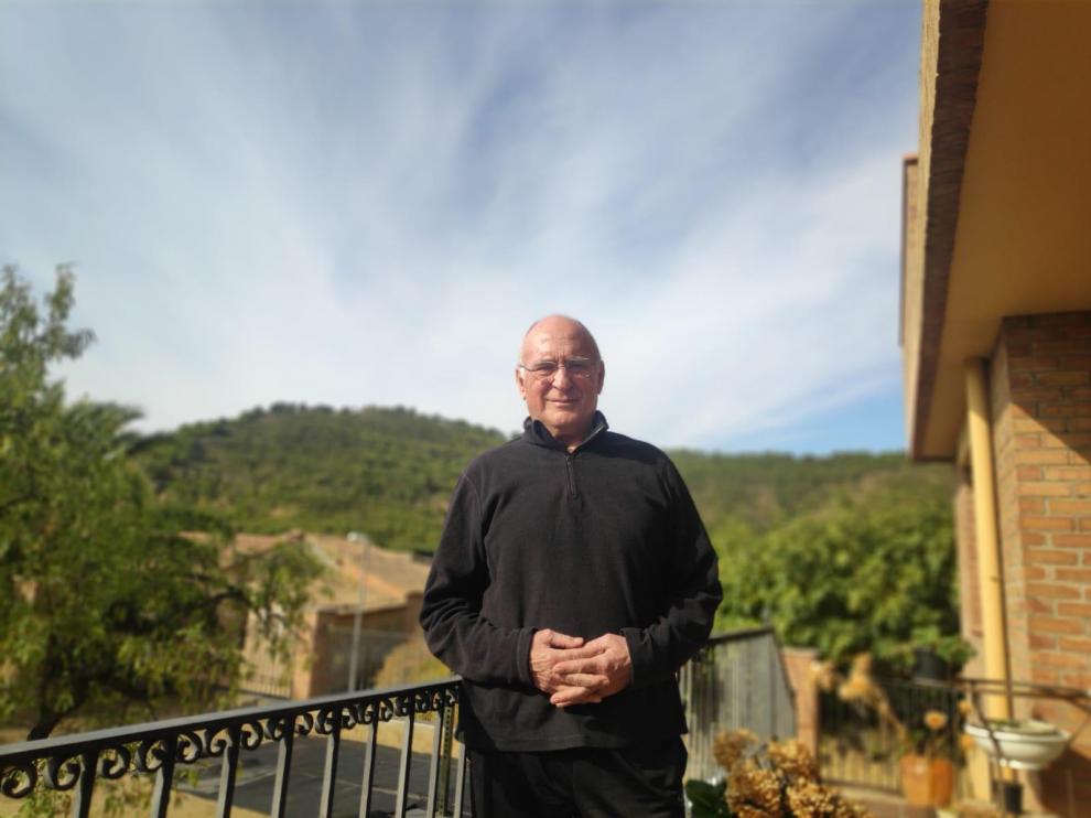 Leonardo Subías esta mañana en su casa en la localidad de Salas Altas, en Huesca.