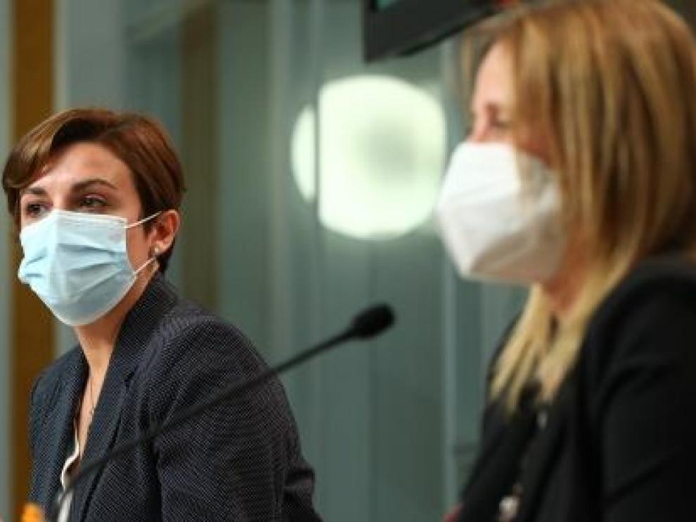 La directora general de Planificación y Equidad, Ana Montagud, y la jefa de servicio de Equidad e Inclusión, Isabel, Tolosana, en la rueda de prensa celebrada este miércoles