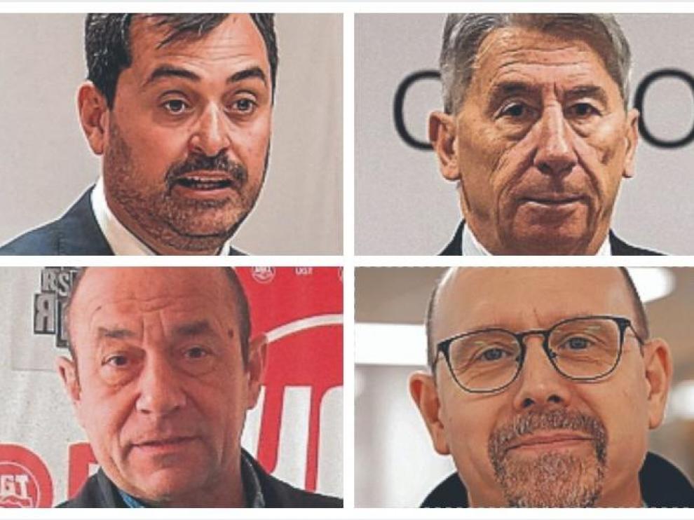 Arriba, Ricardo Mur y Aurelio López de Hita. Debajo, Daniel Alastuey y Manuel Pina.