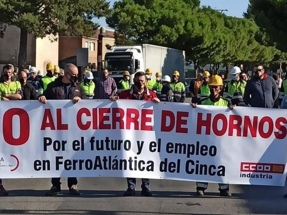 Protesta de los trabajadores de Ferroatlántica.
