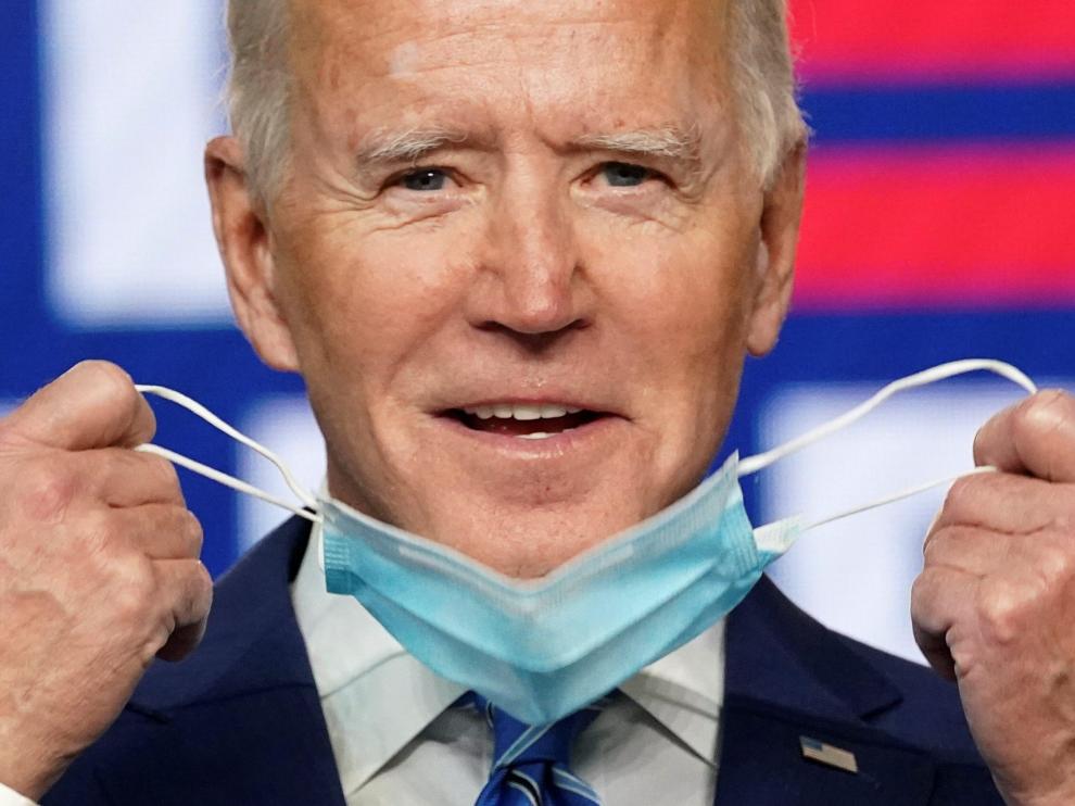 Democratic U.S. presidential nominee Joe Biden speaks about 2020 U.S. presidential election results Wilmington, Delaware