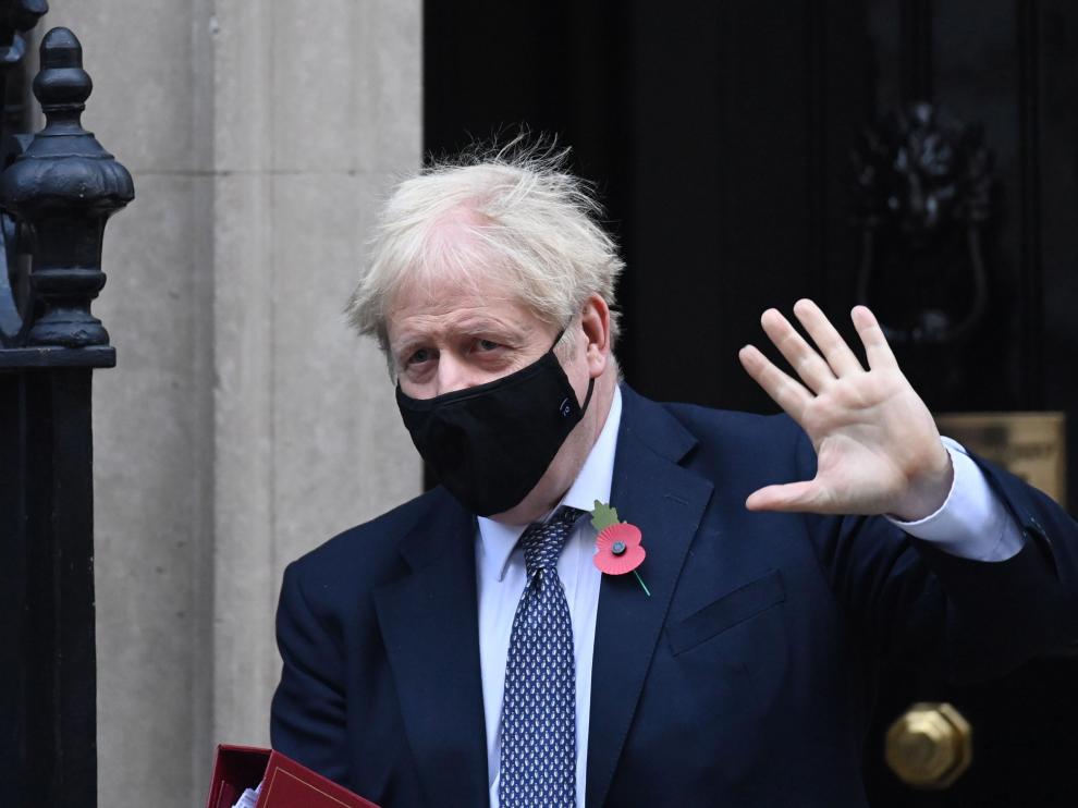 El primer ministro británico, Boris Johnson, este miércoles a su salida del 10 de Downing Street.