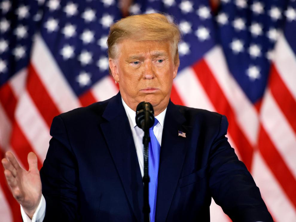 Trump, durante la noche electoral en Estados Unidos.