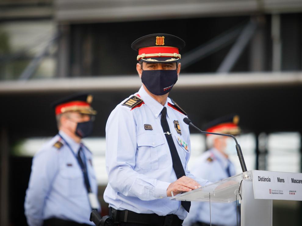 Primer acto de Trapero, tras volver a incorporarse como jefe de los Mossos.