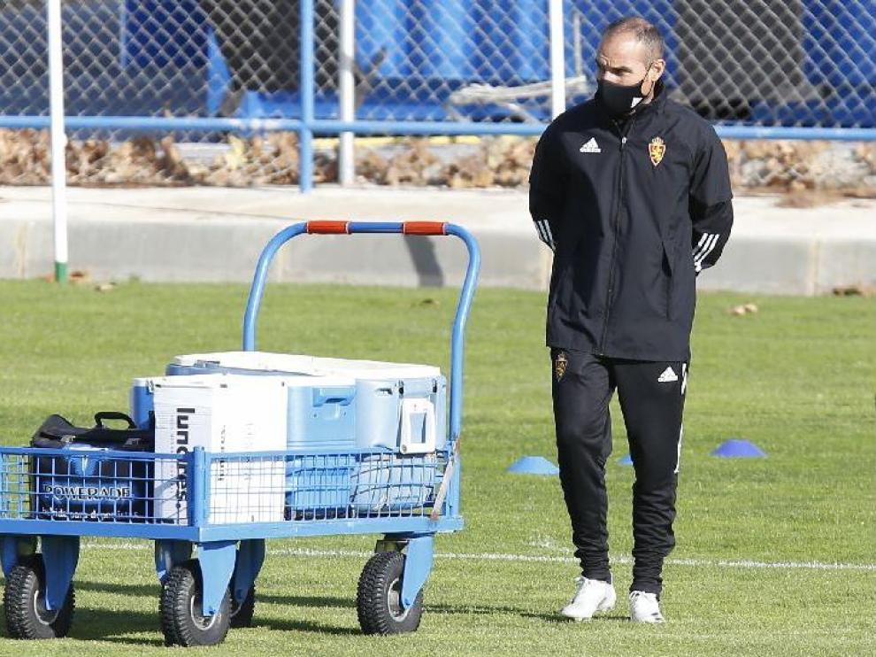Iván Martínez, en el entrenamiento de este lunes.
